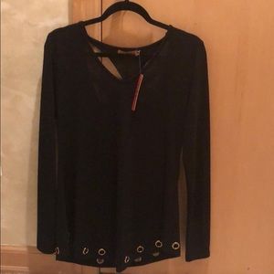 Belldini Black Top with Gold Accents